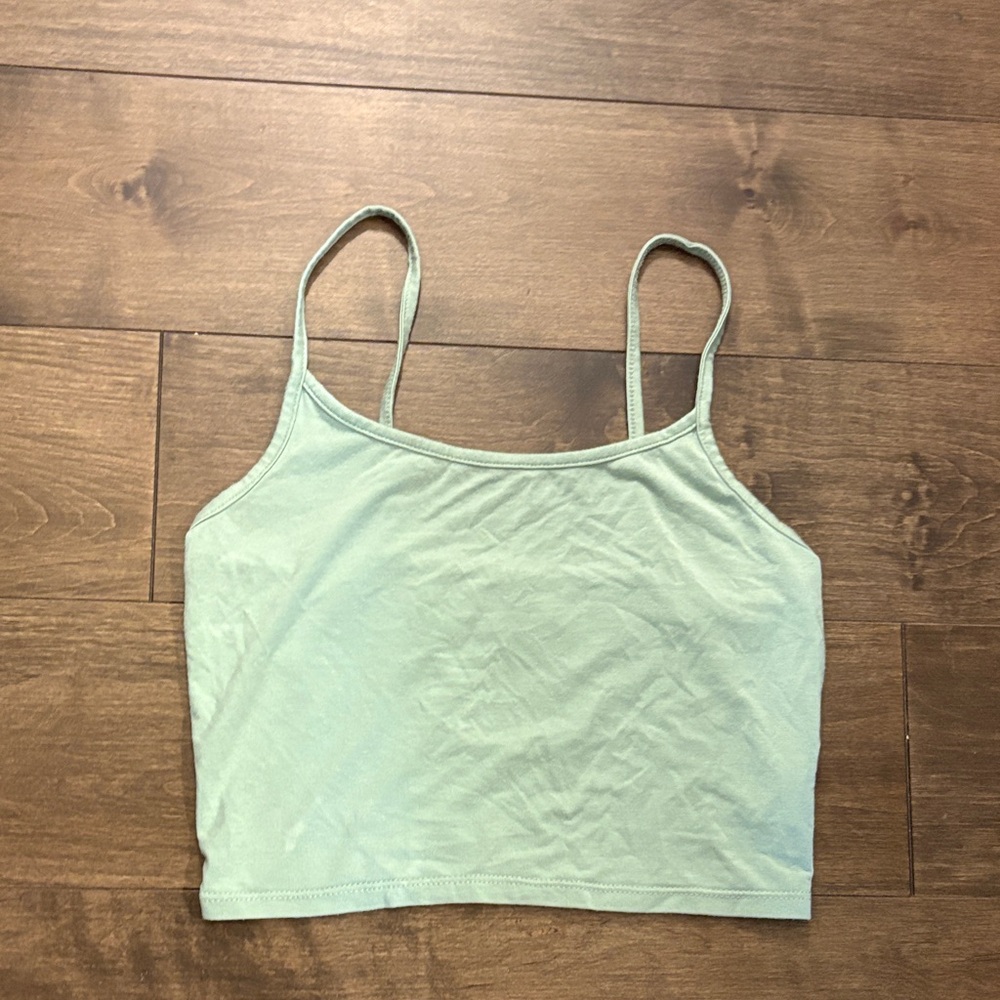 Mint Green Spaghetti Strap Crop Top